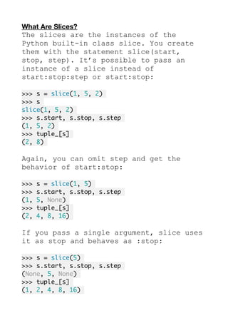 Slicing in Python - What is It? | PDF
