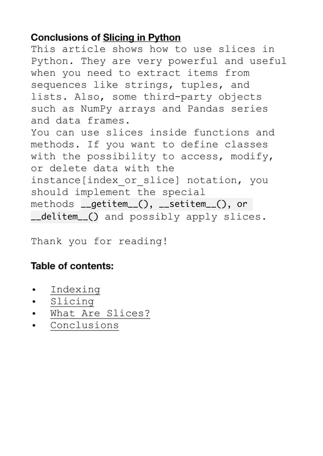 Slicing in Python - What is It? | PDF