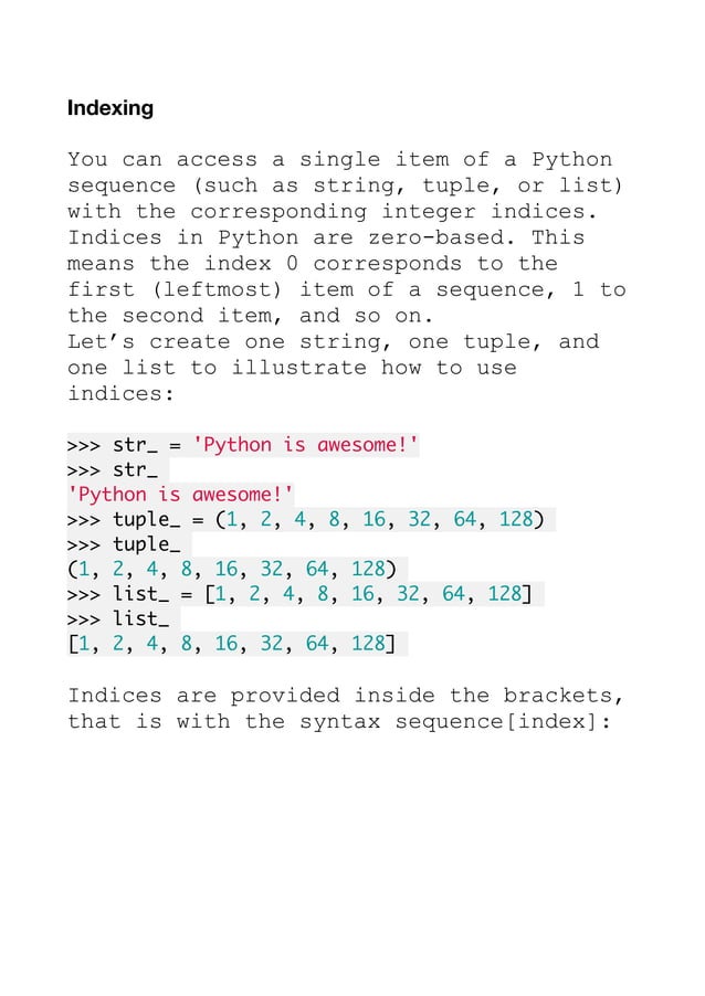 Slicing in Python - What is It? | PDF