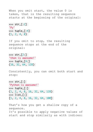 Slicing in Python - What is It? | PDF