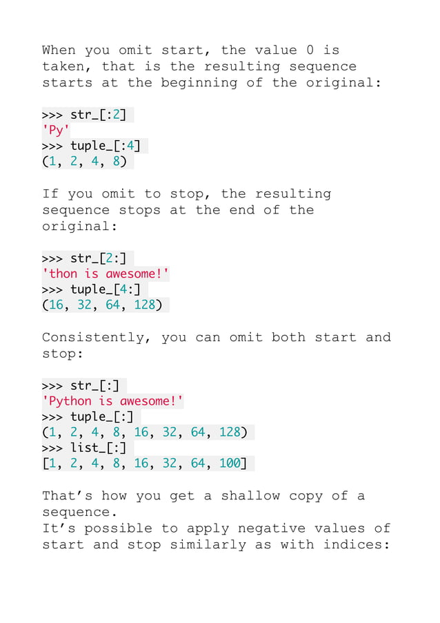 Slicing in Python - What is It? | PDF