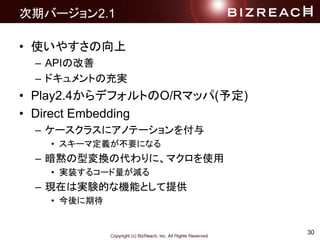 30
ڥЩ`2.1
? ʹ䤹
C APIθ
C ɥȤγg
? Play2.4ǥեȤO/Rޥå(趨)
? Direct Embedding
C `饹˥ΥƩ`
? `޶xҪˤʤ
C a͉Qδˡޥʹ
? gװ륳`p
C FڤόgYĤʙCܤȤṩ
? ڴ
 