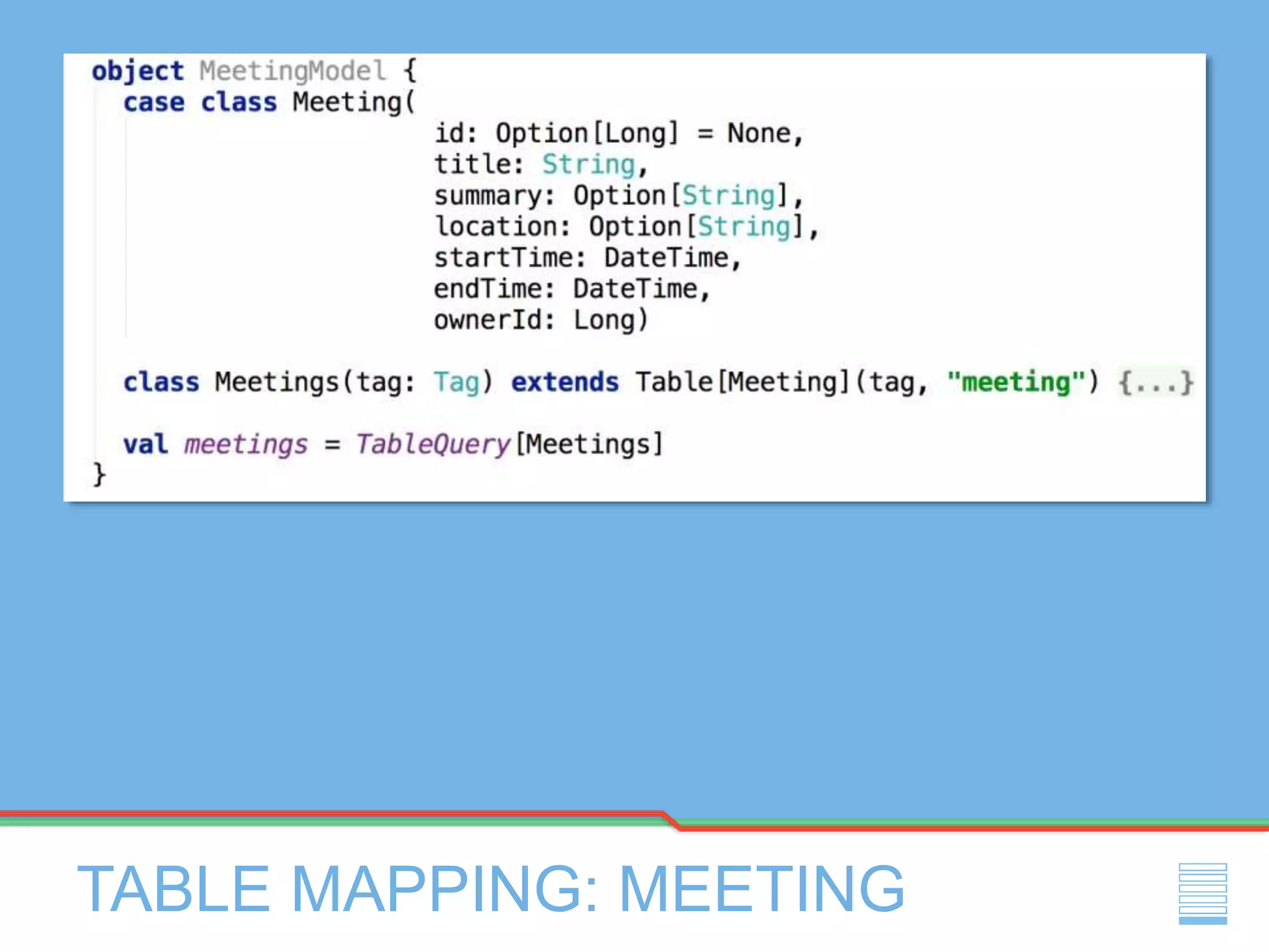 TABLE MAPPING: MEETING
 