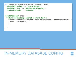 IN-MEMORY DATABASE CONFIG
 