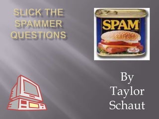 Slick the spammer questions  By Taylor Schaut 