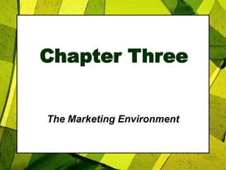Chapter Three
The Marketing Environment
 