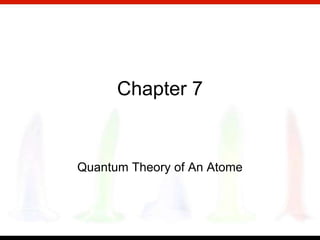 Chapter 7


Quantum Theory of An Atome
 