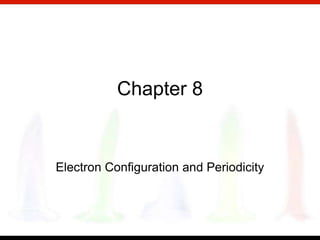 Chapter 8


Electron Configuration and Periodicity
 