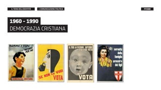 IL TEMA DELL’IDENTITÀ   > COMUNICAZIONE POLITICA   FF3300




1960 - 1990
DEMOCRAZIA CRISTIANA
 