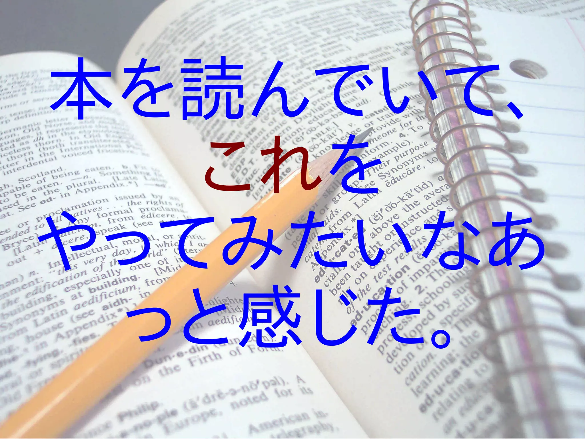 本を読んでいて、
   これを
やってみたいなあ
 っと感じた。
 