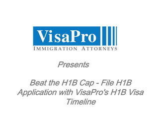 Beat the H1B Cap - File H1B Application with VisaPro's H1B Visa Timeline