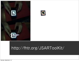 http://fhtr.org/JSARToolKit/

Saturday, September 8, 12
 