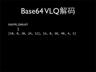 Base64 VLQ解码
KAUYM,GAKoEF
        >>




[10,	
  0,	
  20,	
  24,	
  12],	
  [6,	
  0,	
  10,	
  40,	
  4,	
  5]
 