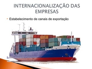 

Estabelecimento de canais de exportação

 