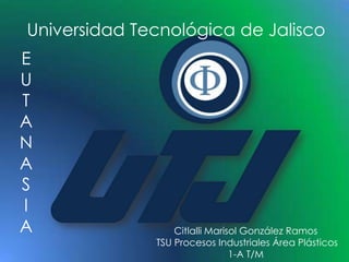 Universidad Tecnológica de Jalisco
E
U
T
A
N
A
S
I
A

Citlalli Marisol González Ramos
TSU Procesos Industriales Área Plásticos
1-A T/M

 