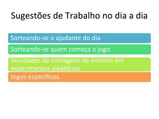 Sugestões de Trabalho no dia a dia 
 