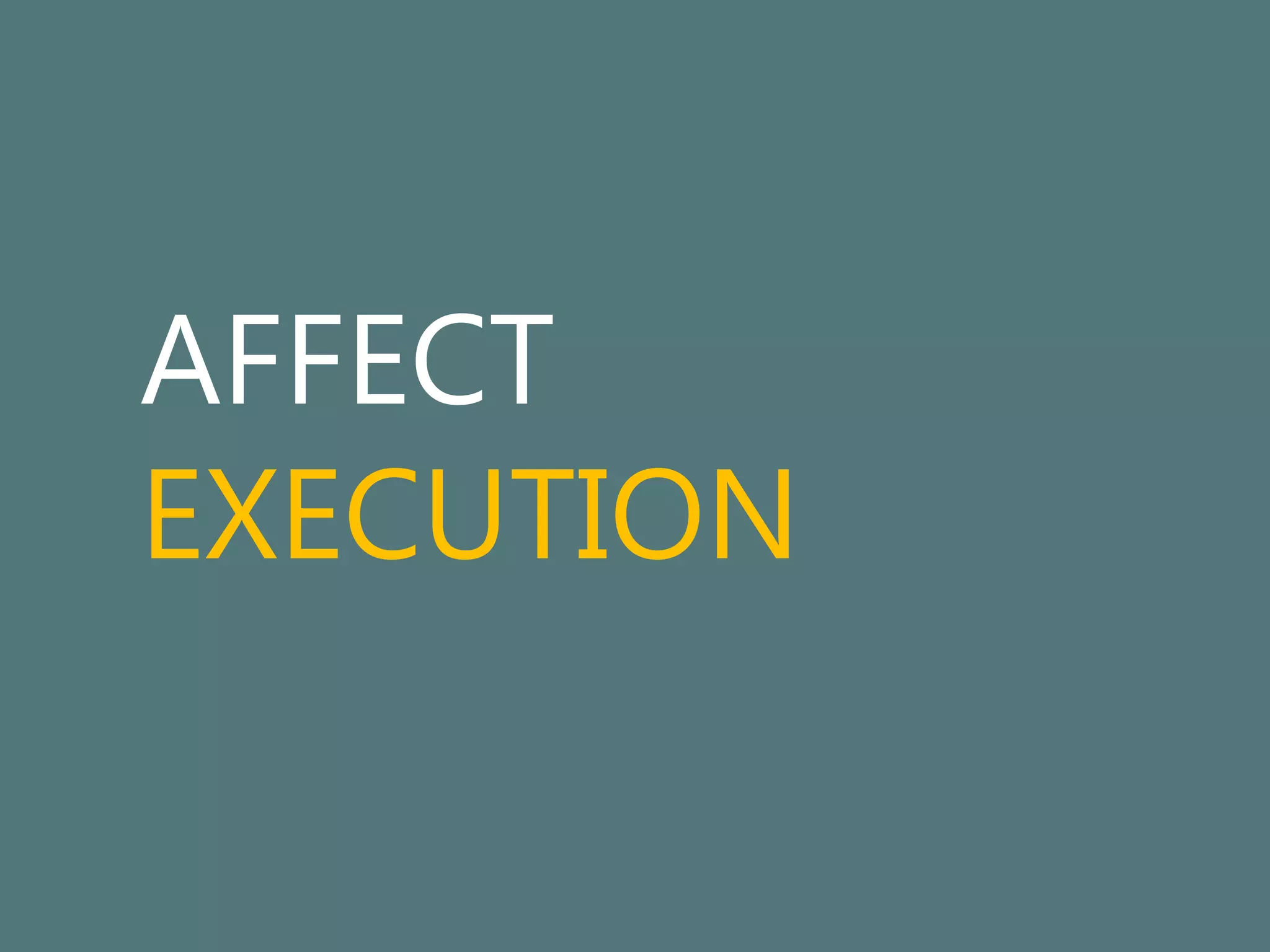 AFFECT 
EXECUTION 
 
