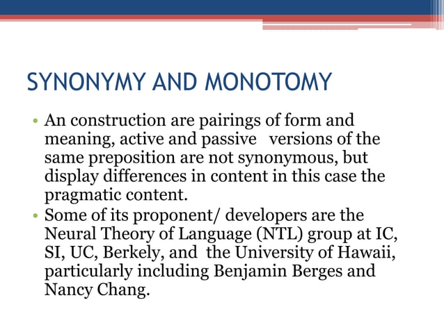 Construction Grammar | PPTX