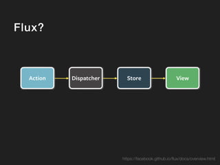 https://facebook.github.io/ﬂux/docs/overview.html
Flux?
 