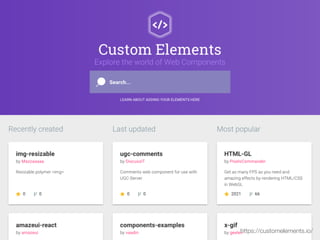 https://customelements.io/
 