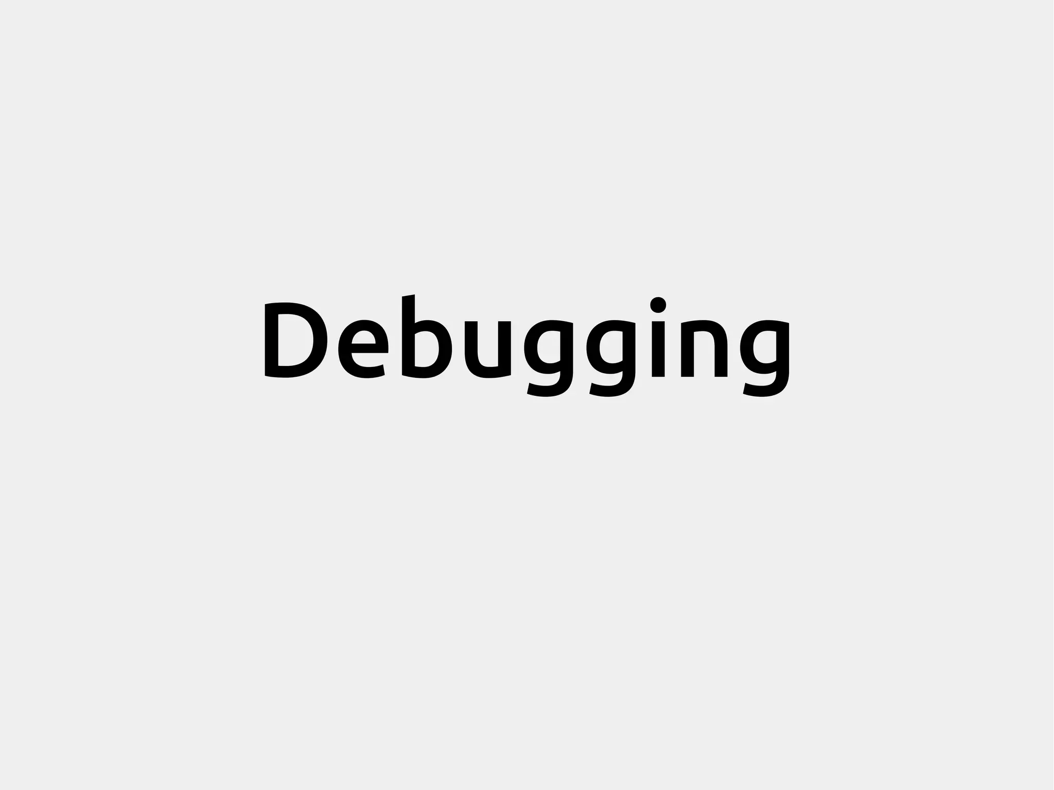 Debugging 