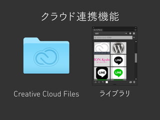 クラウド連携機能
Creative Cloud Files ライブラリ
 