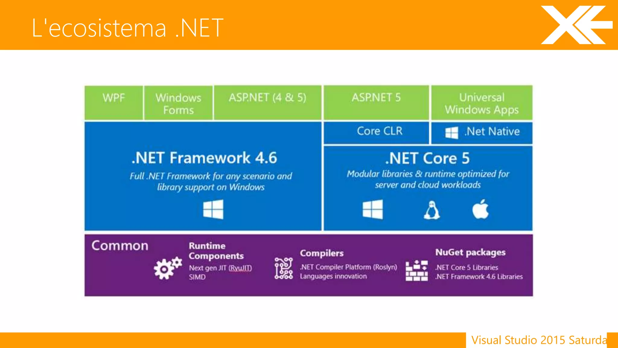 Visual Studio 2015 Saturday
L'ecosistema .NET
 