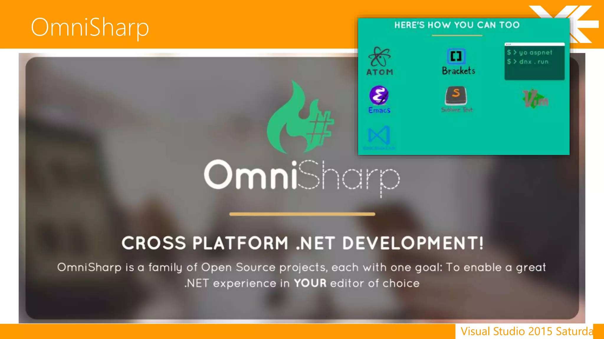 Visual Studio 2015 Saturday
OmniSharp
 