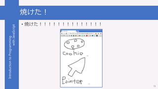 IntroductiontoProgramming
withJavaScript 焼けた！
• 焼けた！！！！！！！！！！！！！！
72
 