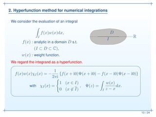 An application of the hyperfunction theory to numerical integration | PDF