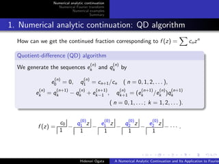 A Numerical Analytic Continuation and Its Application to Fourier ...