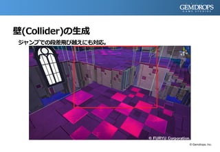 壁(Collider)の生成
ジャンプでの段差飛び越えにも対応。
© Gemdrops, Inc.
 