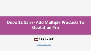 Odoo 12 Sales- Add Multiple Products To
Quotation Pro
www.cybrosys.com
 