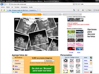 Opciones para decorar las fotos 