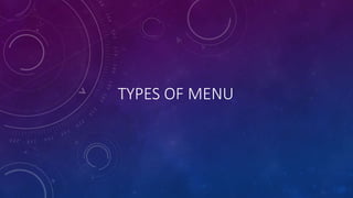 Types of menu | PPTX