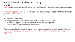 Science Reaction Design Chemical Reaction Engineering (Reactir Design) | PPTX