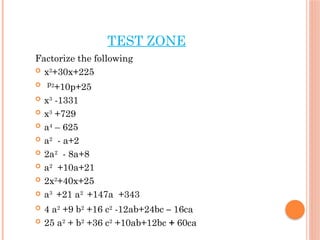 Factorization of algebraic expressions math | PPTX