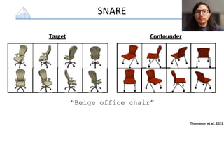 SNARE
“Beige office chair”
Target Confounder
Thomason et al. 2021
 