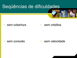 Seqüências de dificuldades sem cobertura sem conexão sem créditos sem velocidade 