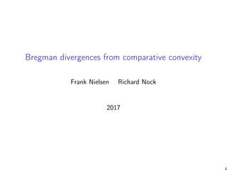 Bregman divergences from comparative convexity
Frank Nielsen Richard Nock
2017
1
 