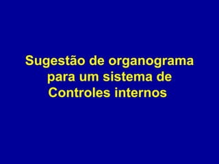 Sugestão de organograma para um sistema de Controles internos  
