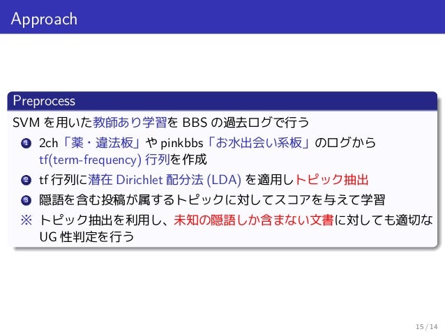 語の出現の偏りに基づく新たな隠語の発見
