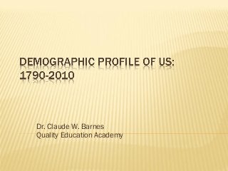Dr. Claude W. Barnes
Quality Education Academy
 