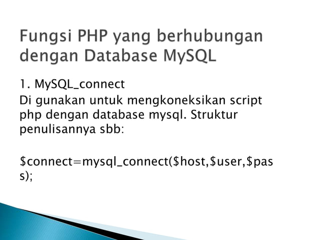 Slide fungsi-fungsi php mysql | PPT