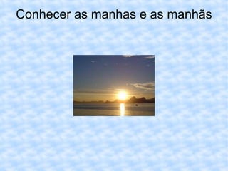 Conhecer as manhas e as manhãs 