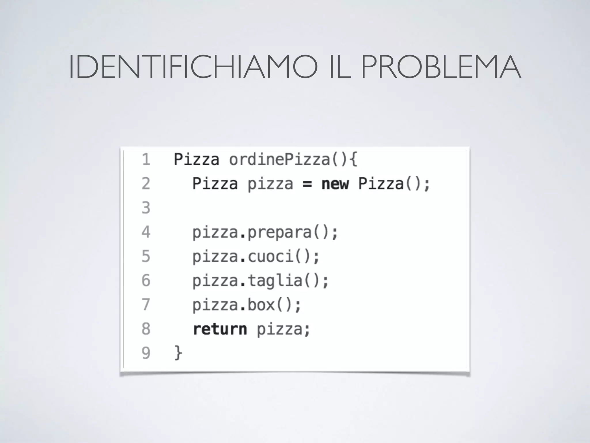 IDENTIFICHIAMO IL PROBLEMA
 