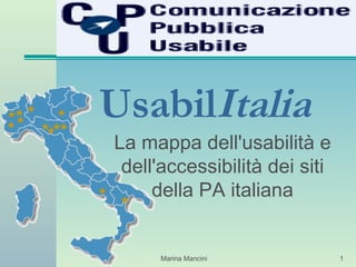 Usabil Italia La mappa dell'usabilità e dell'accessibilità dei siti della PA italiana 