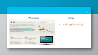 » sudo apt install git
14
LinuxWindows
 