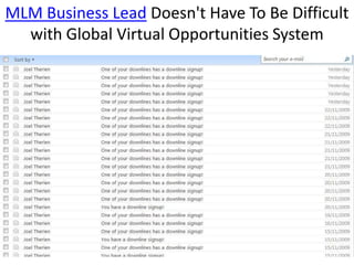 MLM Business Lead Doesn&apos;t Have To Be Difficult with Global Virtual Opportunities System 