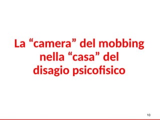 10
La “camera” del mobbing
nella “casa” del
disagio psicofisico
10
 